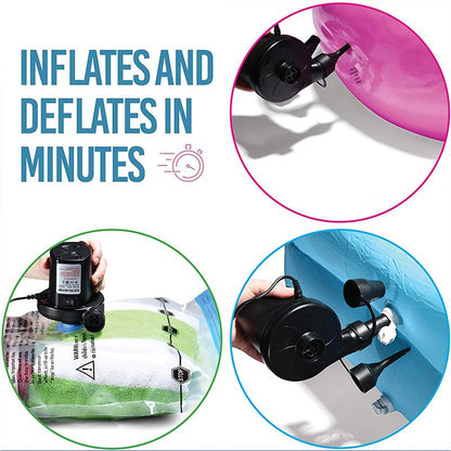 Ortekor AirLift | Mini Electric Air Pump with 3 Nozzle Sizes | Fast Inflation for Versatile Use