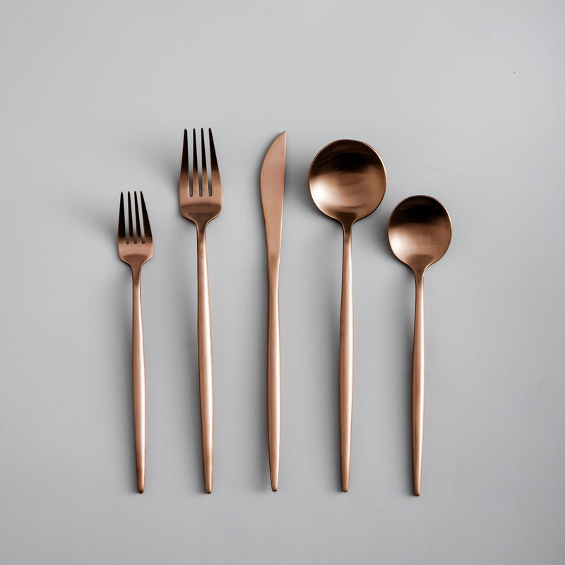 Stainless Steel Flatware Set – Matte Finish 5-Piece Place Settings for Everyday & Formal Dining