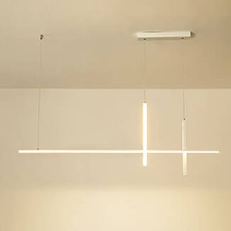Modern LED Pendant Light with Adjustable Height for Dining Room, Restaurant & Bar | Acrylic Aluminum Fixture with Warm White Illumination