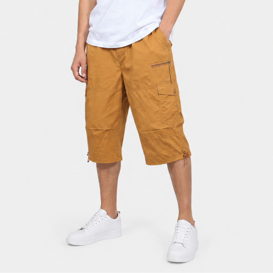 Men's Capri-Length Hiking Shorts with Multiple Cargo Pockets for Trail & Outdoor Adventures