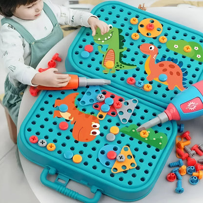 Kids Builder Playset Wooden Toy Workbench Hammer Screwdriver Wrench Pretend Construction Kit for Toddlers Preschool Learning Activity Montes