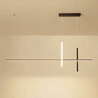 Sleek Rectangular LED Pendant Light with Integrated Lighting for Dining Room & Kitchen