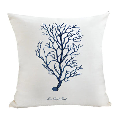 TideSketch – Embroidered Ocean Cushion Cover