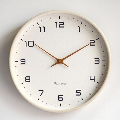 Wood Wall Clock Silent Quartz Movement Minimalist Scandinavian Style for Living Room Bedroom Office Natural Grain Finish