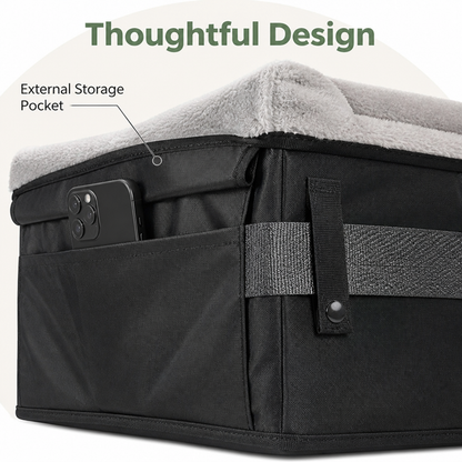 Ortekor Washable Foldable Elevated Booster Dog Car Seat (With Storage Bag)