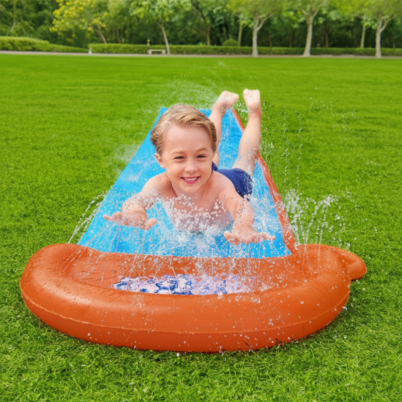 Ultimate Inflatable Water Slide | PVC Design with Integrated Water Mist System for Backyard Fun