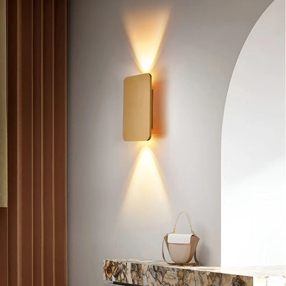 Rectangular Aluminum Sconce 6W Bidirectional Indoor Accent Light for Hallways Bedrooms Living Rooms