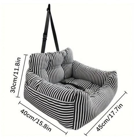 Small Dog Car Seat for Travel, Pet Car Seat with Non Slip Base, Adjustable Car Seat for Dogs and Cats with Straps