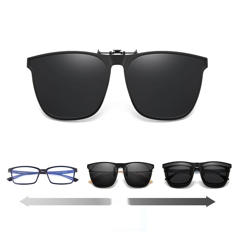 Polarized Flip-Up Clip-On Sunglasses for Prescription Glasses | UV400 Protection | Lightweight Magnesium Alloy | Driving Fishing Outdoor | M
