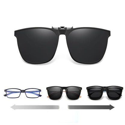 Polarized Flip-Up Clip-On Sunglasses for Prescription Glasses | UV400 Protection | Lightweight Magnesium Alloy | Driving Fishing Outdoor | M