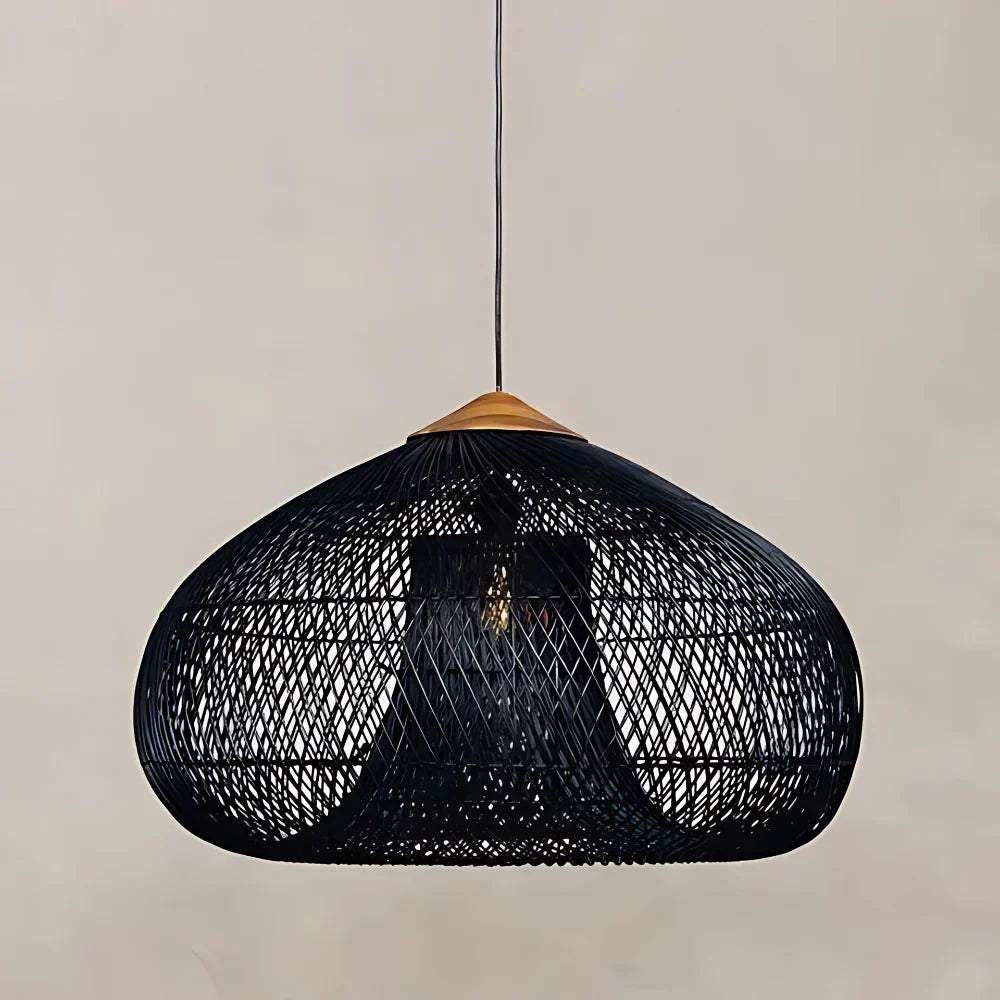 Woven Rattan Ceiling Light Fixture E26 Natural Boho Hanging Lamp for Dining Kitchen Island Bedroom Ambient Lighting Handcrafted Organic Text