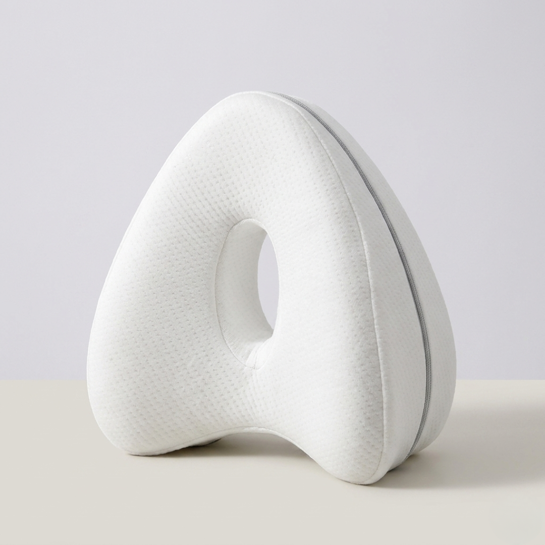 Ergonomic Knee Cushion for Side Sleepers – Contoured Hip Alignment Support Pillow with Adjustable Strap – Breathable Memory Foam for Lower