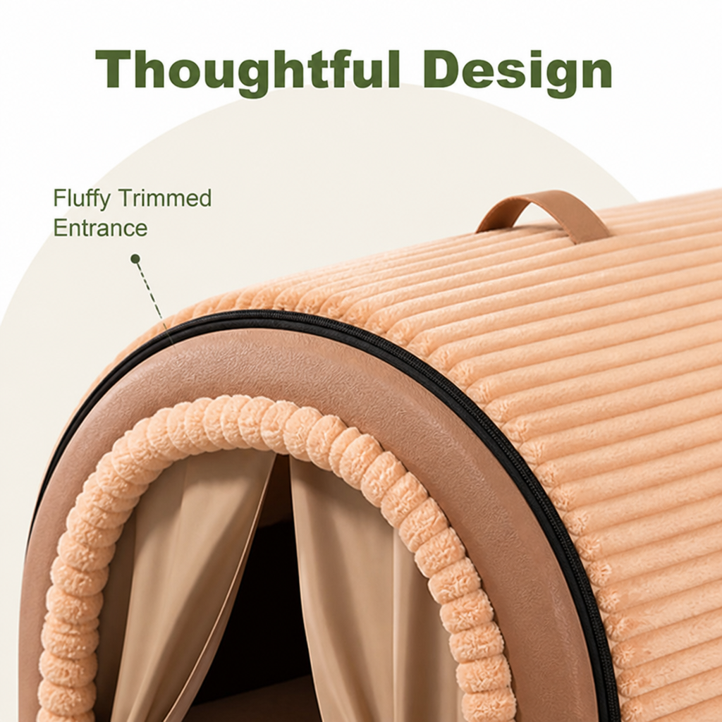 Ortekor All-Season Foldable Washable Dog Cave Bed (Non-Slip Base)