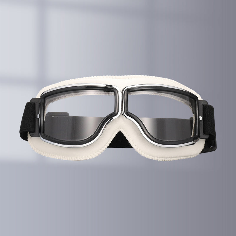 Retro Leather-Padded Motorcycle Goggles for Vintage Riding