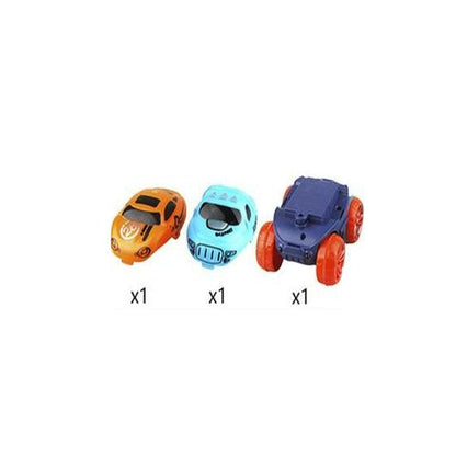 Bendable Snap-Together Car Track Set with Magnetic Vehicles for Kids Indoor Building and Racing Fun