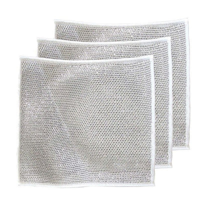 Stainless Steel Scouring Pads for Cast Iron Skillets Griddles Ovens Cookware 8×8 Inch Reusable Non-Scratch Wire Mesh Scrubber for Home Resta