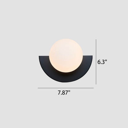 Half-Sphere Glass Wall Sconce with G9 LED, Iron Frame, Hardwired Fixture for Bedroom, Hallway, Reading Nook, Modern Style, Multiple Colors