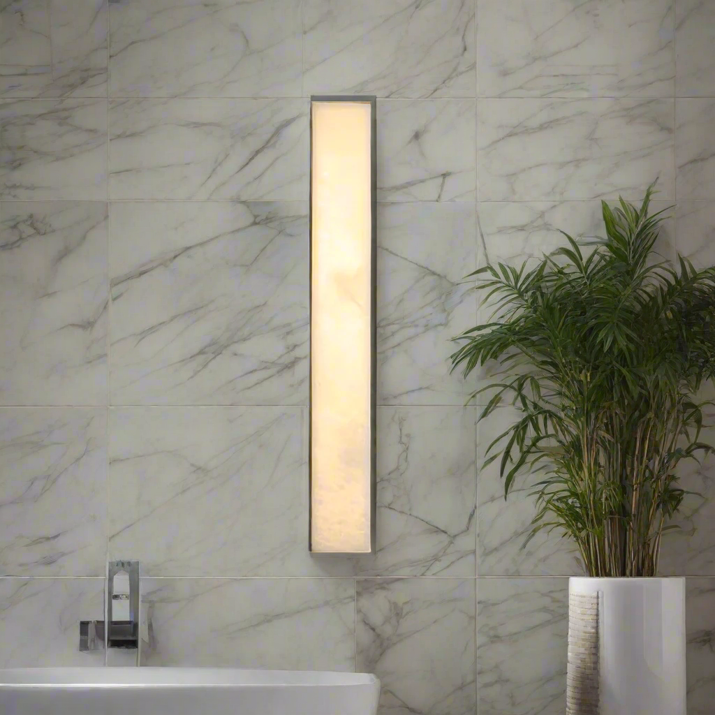 Outdoor LED Sconce Resin Vertical Design 24 in Weatherproof Patio Entry Porch Fixture Modern Exterior Lighting for Home Walkways