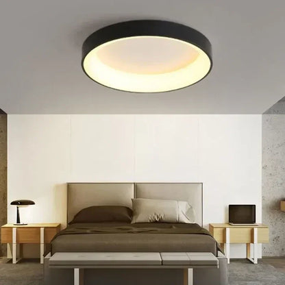 Round LED Flush Mount Ceiling Light | Modern Minimalist Design in White or Gray | 12 to 24 Inch Diameter | Energy-Efficient for Bedroom