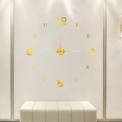 Oversized Acrylic Timepiece 35 Inches Red Whisper-Quiet Movement Decorative Statement Clock for Home Office Bedroom