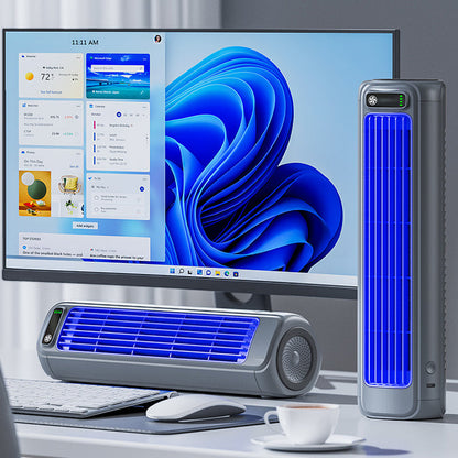 Rechargeable Tower Fan Wireless 12-Inch Desk Air Circulator for Home Office Bedroom Personal Cooling Desktop Portable Battery Powered Compac