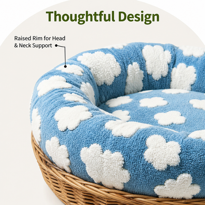 Ortekor Chew-Resistant Cotton & Anti-Slip Donut Dog Bed