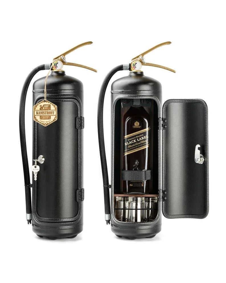 Disguised Fire Extinguisher Liquor Cabinet for Man Cave & Home Bar | Hidden Bottle Storage Container with Accessories