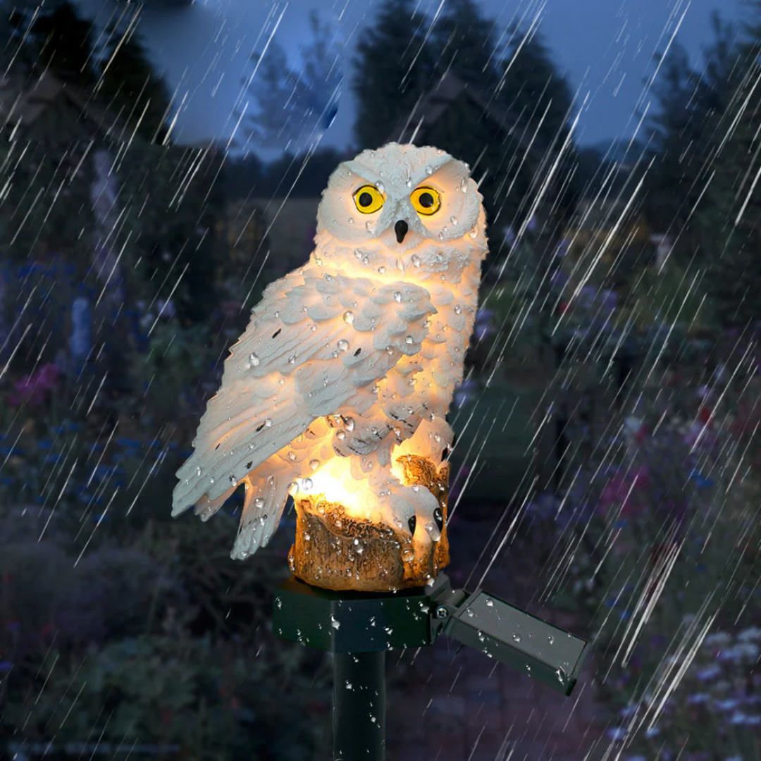 Solar Owl Stake Light for Walkways, Yard & Garden with Automatic Dusk Sensor – Cordless LED Ground Lamp for Outdoor Pathway Lighting
