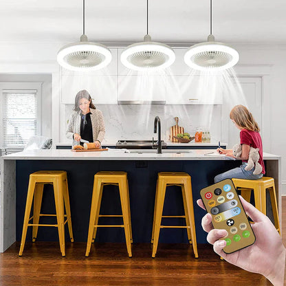 Stylish Flush Mount Ceiling Fan with Integrated LED Lights | Modern Design for Enhanced Home Comfort