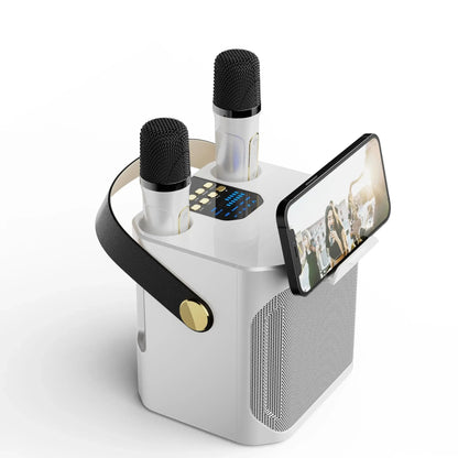 Karaoke Party Speaker | Portable Bluetooth Speaker with 360° Sound | Dual Microphones for Unforgettable Entertainment
