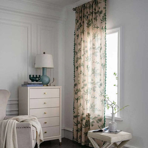 Grove Linen Curtain - Cotton-Linen Blend, Semi-Blackout for Living Room