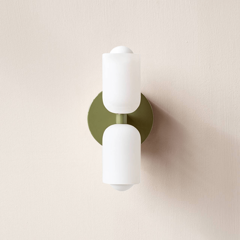 Dual-Beam Acrylic Wall Sconce with Warm Glow and Cream Diffuser for Living Room Hallway Bedroom Entryway