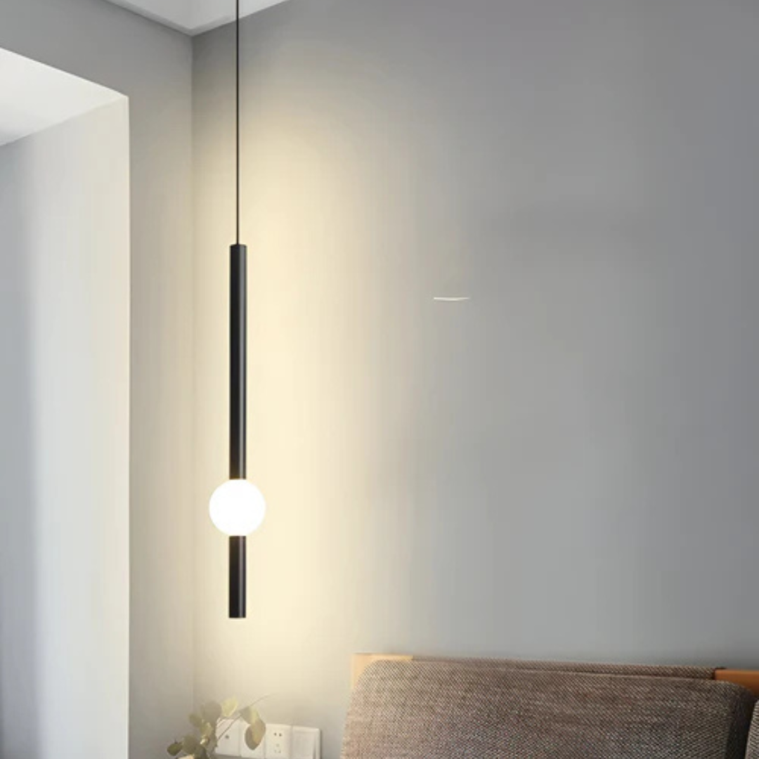 Slim Linear LED Ceiling Light 24 in Black White Modern Hanging Fixture Over Dining Table Kitchen Island Bar Counter