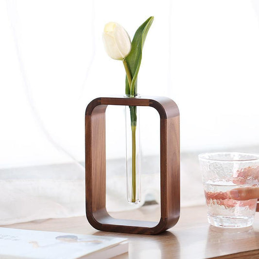 Wood + Glass Plant Vase