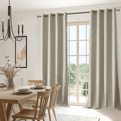BURLAPLIVA – Blackout Textured Curtains for Elegant Living Rooms