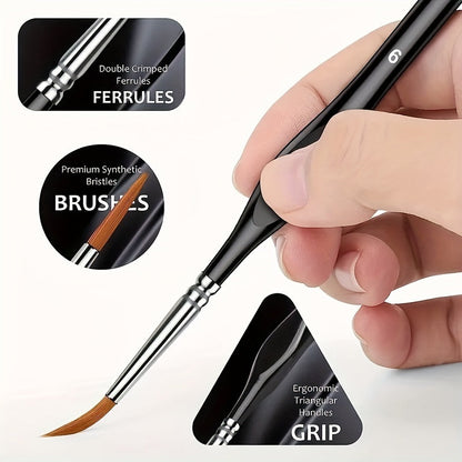 Fine Detail Brush for Painting – Precision Art Brush for Acrylic Oil Watercolor Canvas Work Model Building Miniatures