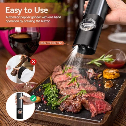 Salt And Pepper Mill Set Rechargeable Adjustable Grind