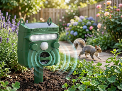 EcoGuard | Ultrasonic Cat & Bird Deterrent with Solar Power | Humane Pest Control for Gardens