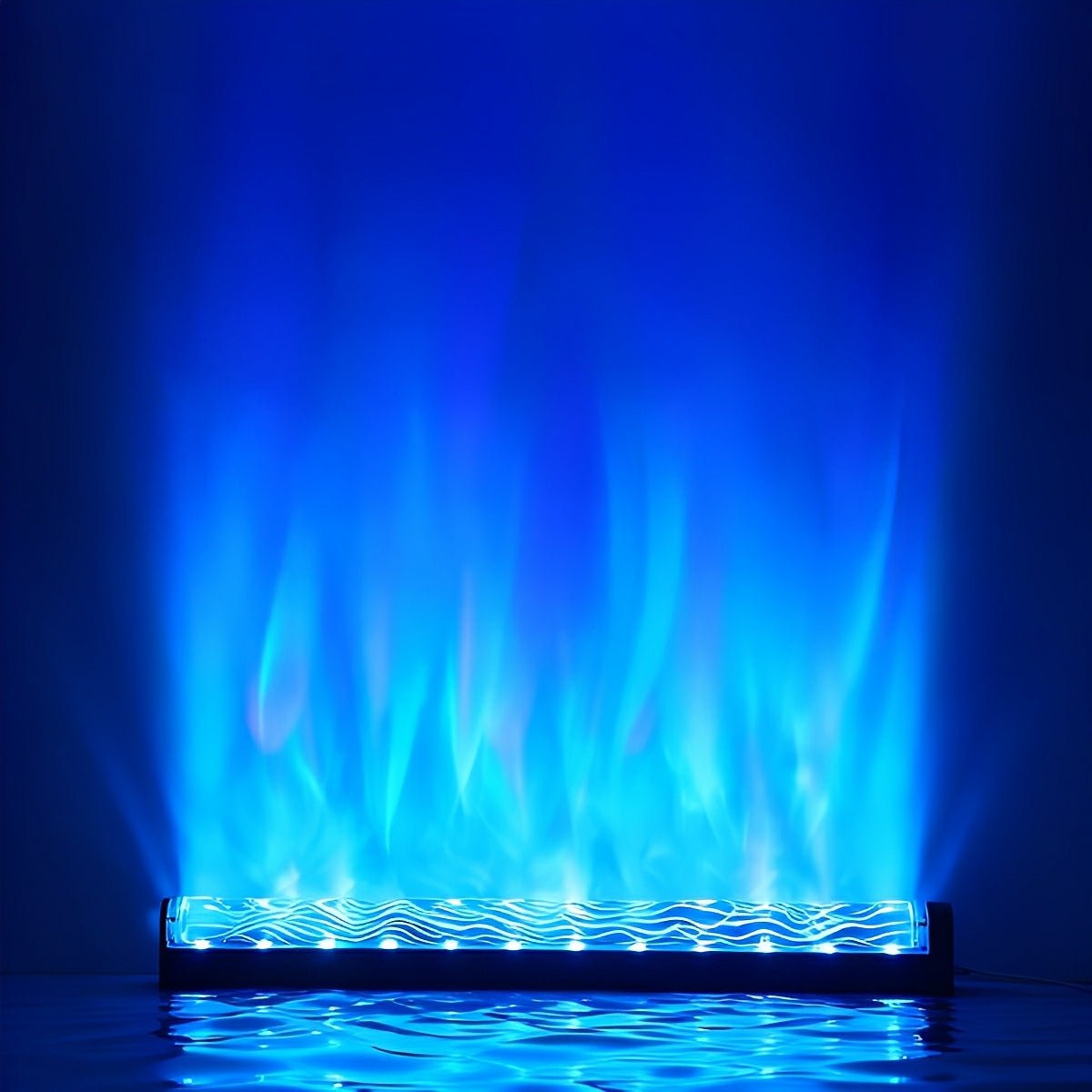 Animated LED Wall Sconce 39 in Aluminum with Flame & Water Effects RGBW Color-Changing Remote Control for Living Room Bedroom Bar Hotel Mode