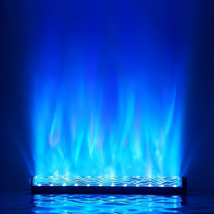Animated LED Wall Sconce 39 in Aluminum with Flame & Water Effects RGBW Color-Changing Remote Control for Living Room Bedroom Bar Hotel Mode