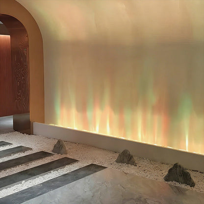 Animated LED Wall Sconce 39 in Aluminum with Flame & Water Effects RGBW Color-Changing Remote Control for Living Room Bedroom Bar Hotel Mode