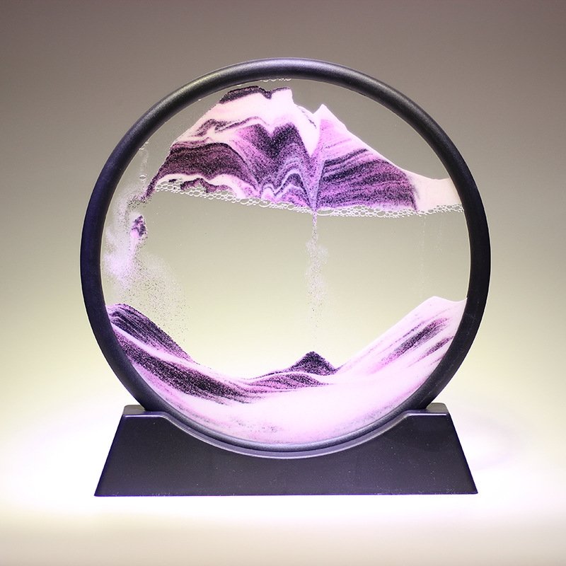 Flowing Sand Art Frame Glass Display Desktop Decor for Home Office Relaxation Mesmerizing Motion Picture