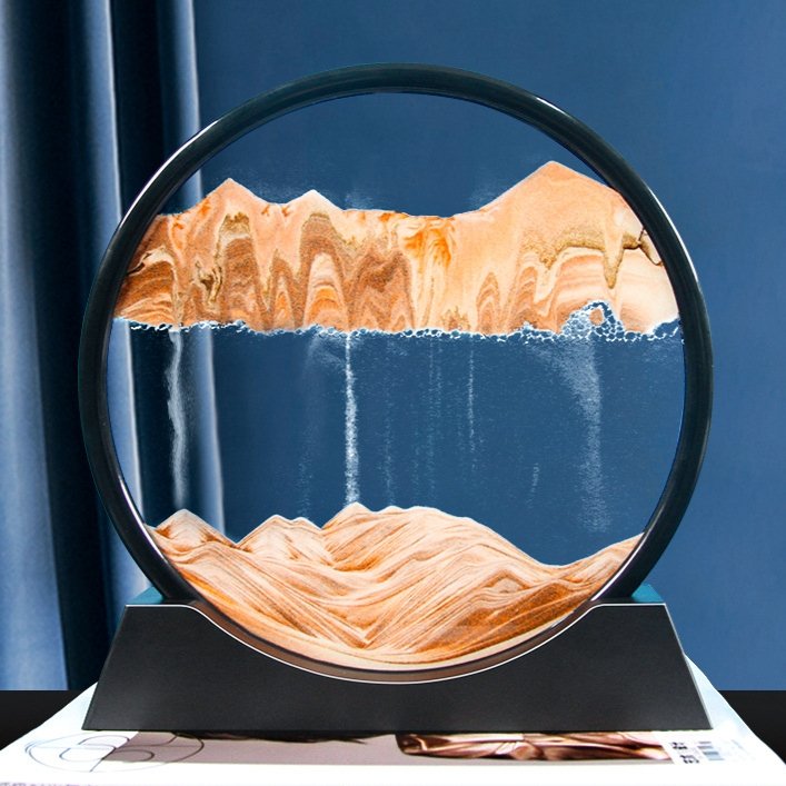Flowing Sand Art Frame Glass Display Desktop Decor for Home Office Relaxation Mesmerizing Motion Picture
