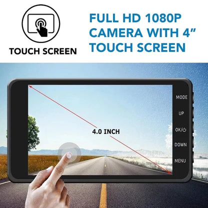 Dual Camera Car Recorder Front Rear 1080p HD Wide Angle Dashboard Video System Night Vision Parking Monitor Motion Sensor Loop Recording