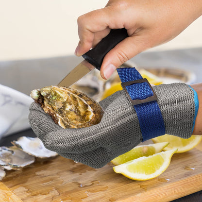 Cut-Resistant Mesh Gloves with Adjustable Wrist Strap for Kitchen, Fishing & Industrial Work | Safety Hand Protection