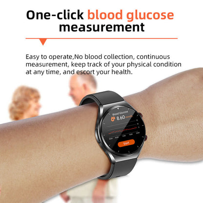 Health Smartwatch with Blood Glucose Monitor ECG Heart Rate Tracker Blood Pressure Sensor for Fitness Wellness Daily Use Men Women