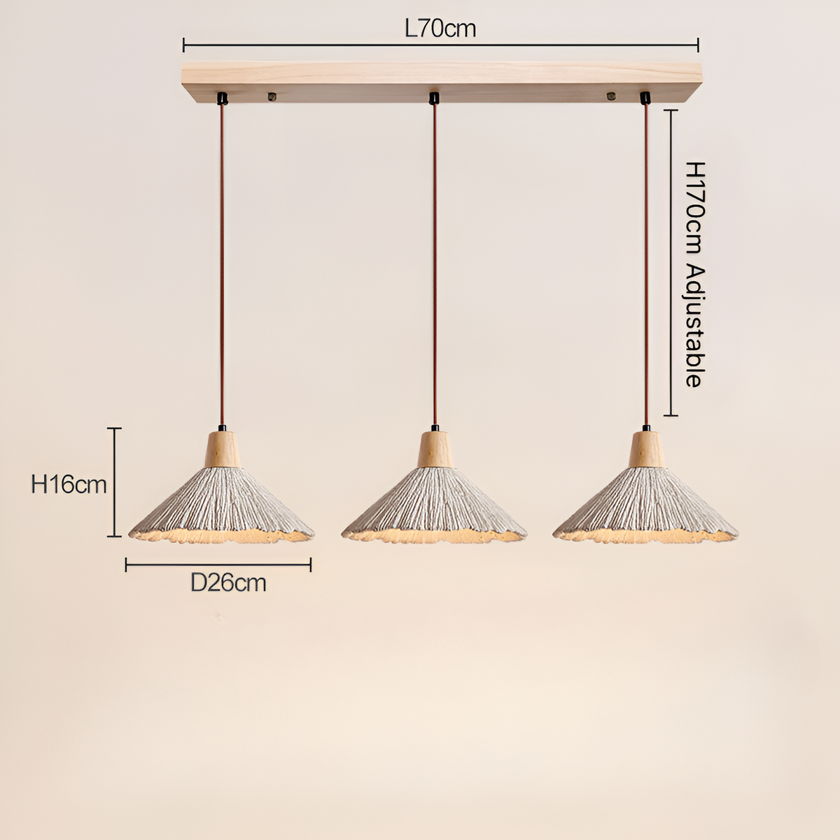 Cream Concrete Hanging Light Fixture 14 in Sculptural Kitchen Island Pendant Dome Lamp Hardwired Modern Farmhouse Dining Room Overhead Ceili