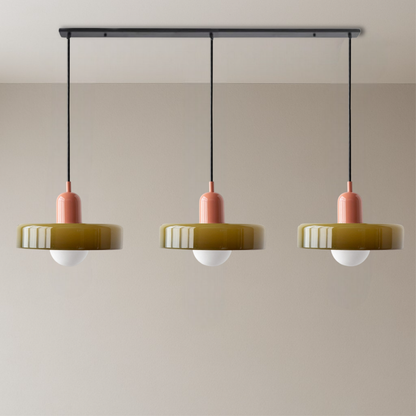 Triple Glass Hanging Light 39 in Wide Black Finish Adjustable Cable Kitchen Island Dining Table Ceiling Fixture Warm 3000K G9 Socket for Ope