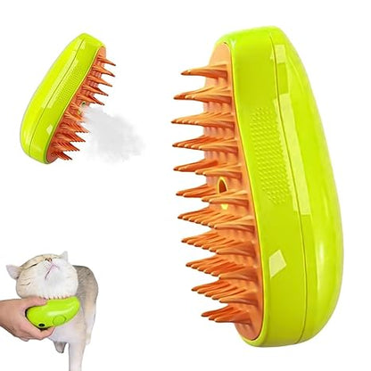 3-in-1 Cat Grooming Brush with Steam – Coat Care and Massage
