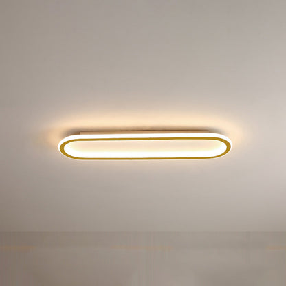 Oval Ceiling Light Fixture with Integrated LED Strip – Modern Flush Mount for Hallway, Bedroom & Living Room